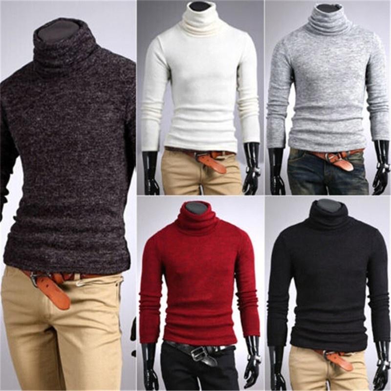 Mens Thermal Cotton Turtle Polo Neck 