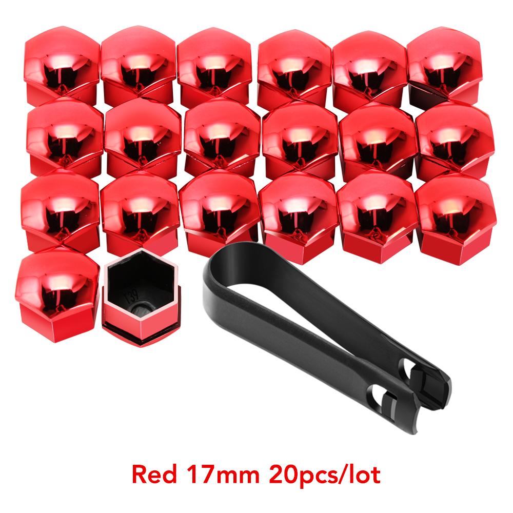 20pcs 17/19/21mm Tyre Wheel Hub Covers Wheel Nuts Covers Protection Caps Tire Wheel Screw Bolts Nut Caps Hub Screw Protector