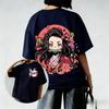 Demon Slayer Anime Printed Unisex and Women Tshirt Couple  Street Fashion Casual Unisex and Women Top Summer Harajuku Y2K Streetwear
