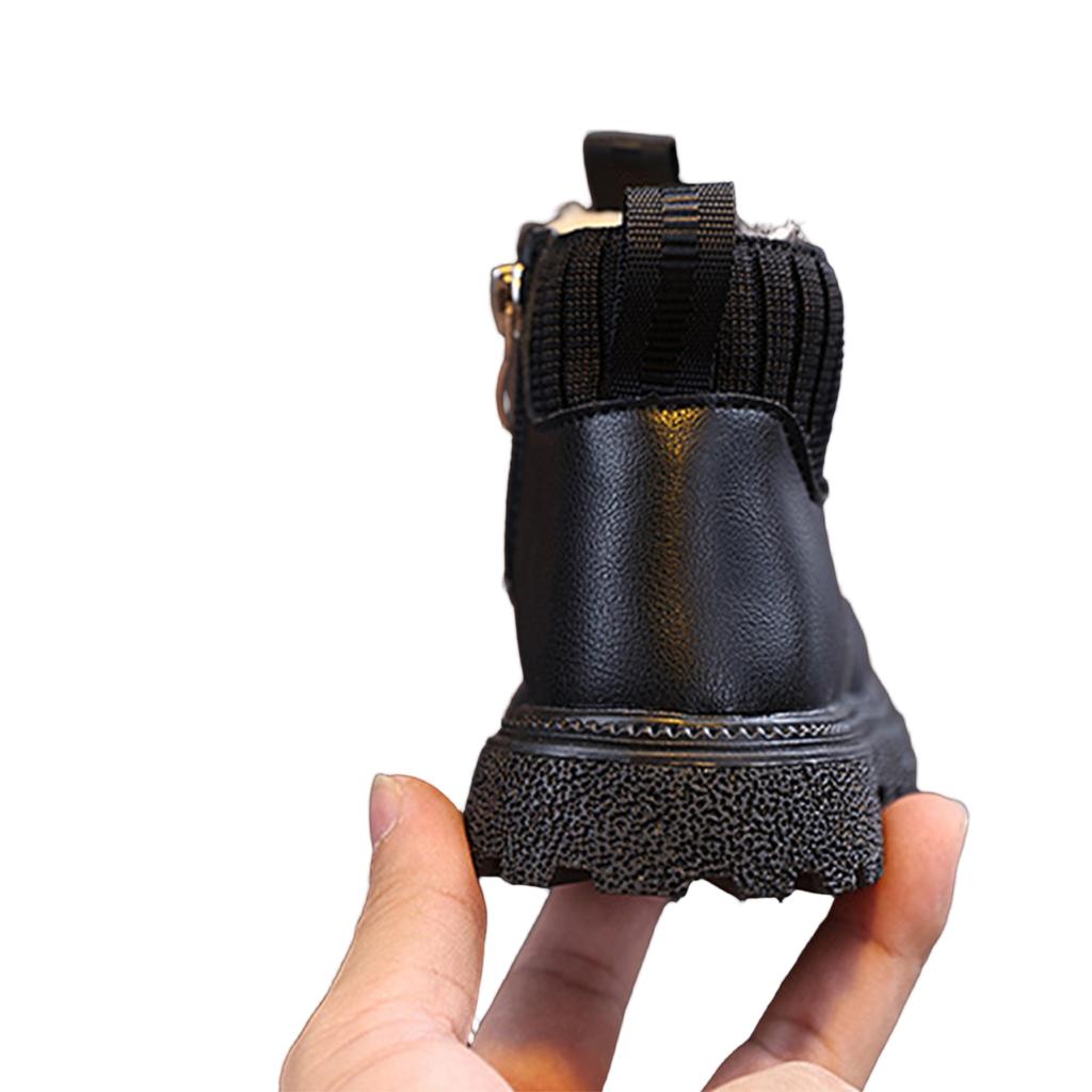 Unisex Youth Winter Lined Leather Boots for Kids