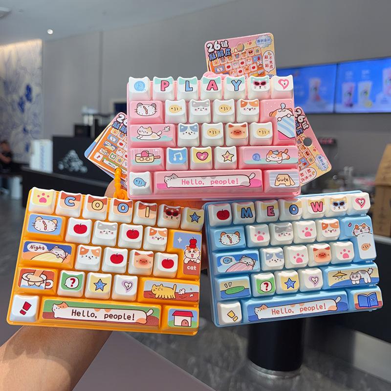 26 Key Simulated Keyboard Cartoon Patterns Stress Relief Release Pendant Decoration Backpack Pendant Gift