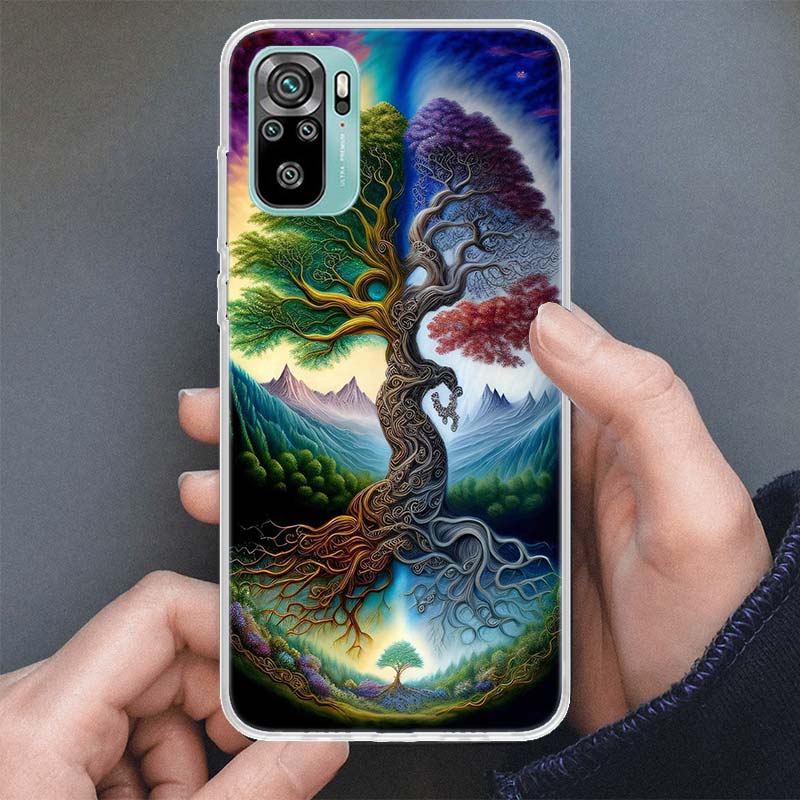 Tree of Life Space Phone Case For Xiaomi Redmi Note 14 13 12S 12 10 10S 11 Pro Plus 11S 11E 11T 9 9S Soft Silicone Shell