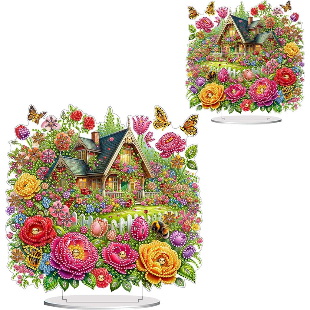 Acryl 2D Flachdruck DIY Tischplatte Diamantmalerei Ornamente Sets Diamantmalerei Schreibtischdekorationen Schlafzimmer Tischdekoration