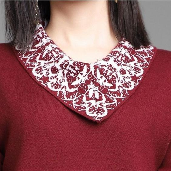 Autumn Winter Women's Thick Sweater Dress Loose Plus Size Knitted Dress Mid-Length Casual Dresses