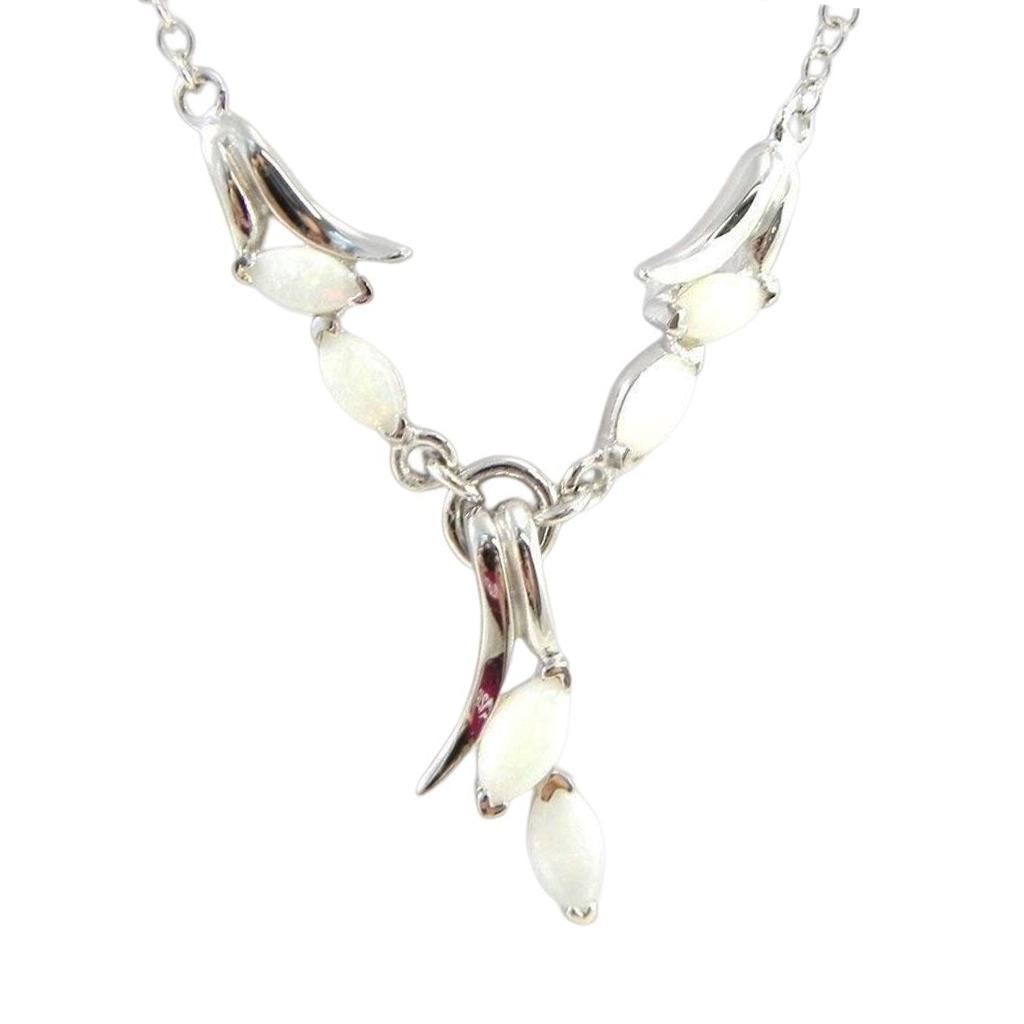 

Les Trésors De Lily [H5375] - Серебряное колье Goddess Opal Серебристо-белый (родированное покрытие) - 35x5 мм