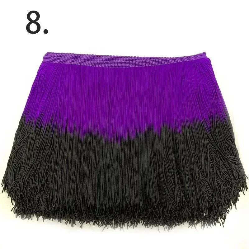 Meetee 2/3/5M 20cm Coloured Fringe Tassel Clothing Curtain Lace Trim Webbing Ribbons for Sewing Latin Dress Fabric Accessories