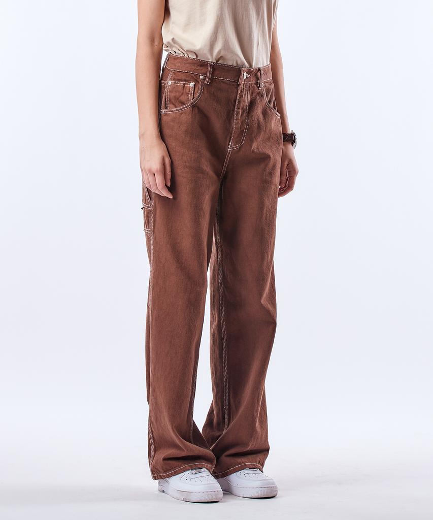 Pillogeulaem Carpenter Pigment Dyed Wide Pants_Brown