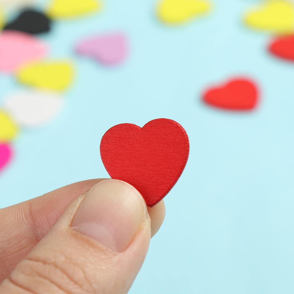 Party Decor DIY Wedding Ornaments Wooden Chips Confetti Slices Wood Crafts Hearts Shaped
