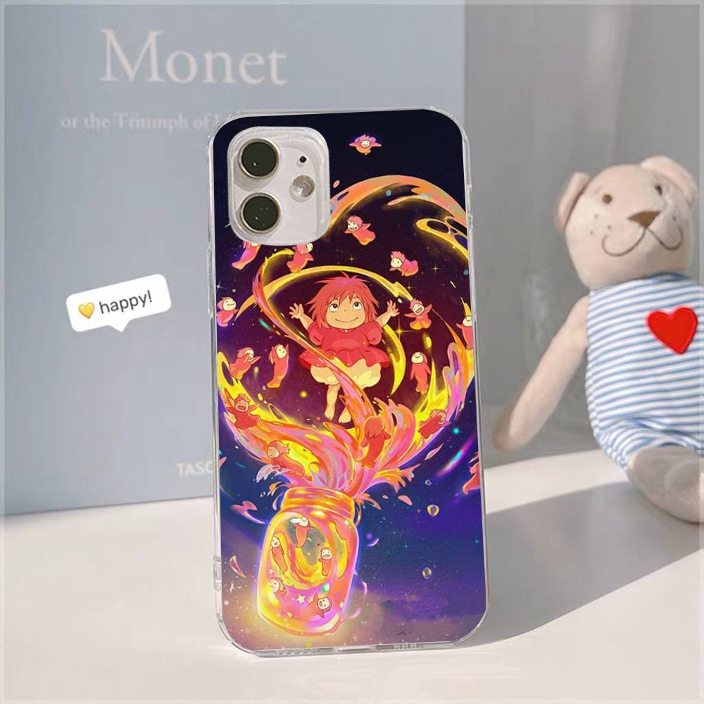 Japanese Cute P-Ponyo Movie On The Cliff For IPhone 17 16 16e 15 14 13 12 11 Pro Max Mini Plus Phone Case