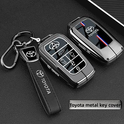 For Sienna RAV4 VENZA Mirai Hybrid Vehicles Alphard PREVIA Voxy Keyless Go Remote Leather Car Key Cover Case Keychain Set