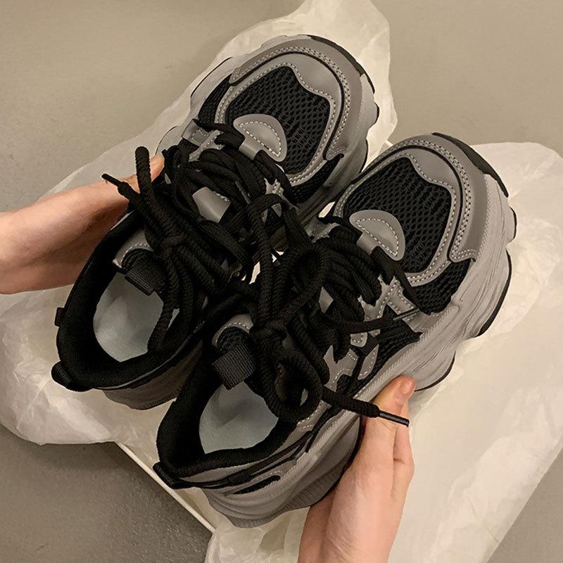 Platforma pro streetovou fotografii v hongkongském stylu, všestranná sportovní ležérní obuv pro ženy, ins tide 2025 podzimní novinka, internetová celebrita, boty dirty dad