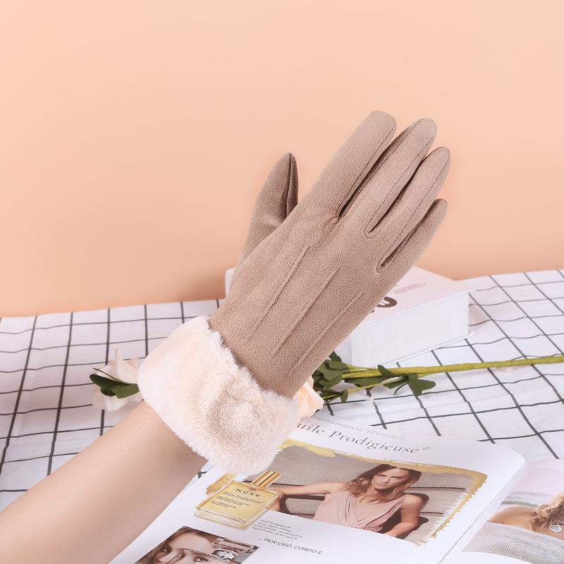 Men's and Women's Thick Plus Velvet Leather Gloves: Windproof, Non-slip for Cycling and Motorcycling