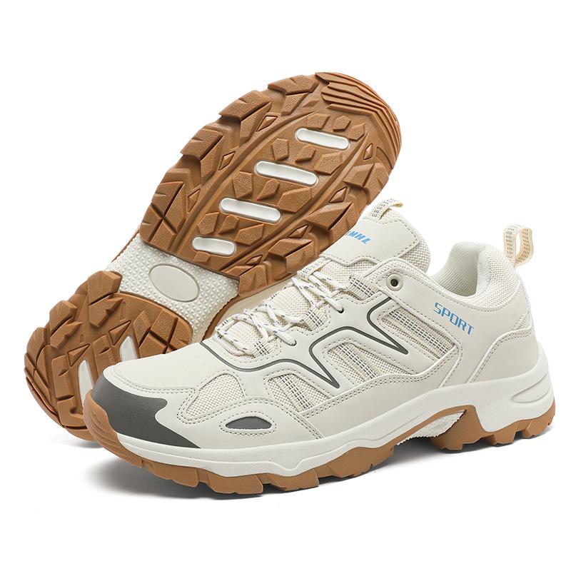 Fashion High Quality Leather Hiking Shoes Durable Outdoor Sport Men Trekking Leather Shoes Lace-Up Climbing Hunting Sneakers