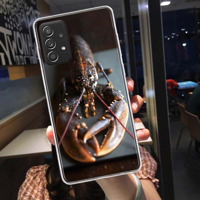 Live Lobster Phone Case for Samsung A54 A57 A37 A17 A14 A15 A12 A24 A34 A55 A35 A25 A52S A07 A05S A04S A22 A32 A72 Galaxy Note 2