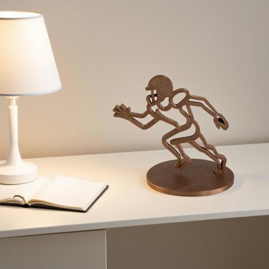 Football Player Ornament Minimalist Line Rugby Player Figurine Collectible Home Office Desktop Decoration Gift for Football Enthusiasts