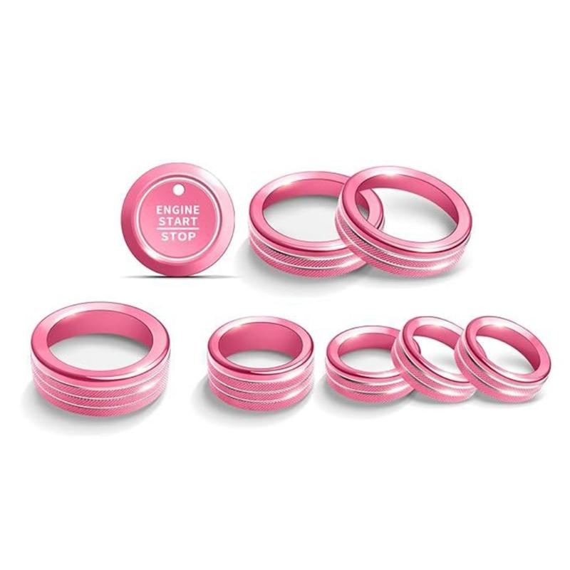 Dashboard Trim Rings, Climate Control Knob Trim Rings, Compatible for 2021-2024 Car F150 , 9 Piece Aluminum Knob Accent Set for Interior New