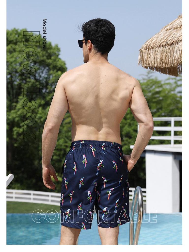 New Men's European Size Loose Casual Beach Shorts - Thin, Five-Point Length, Style D2206#
