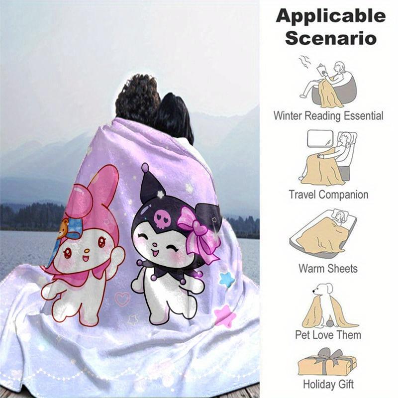 1pc. Cute Cartoon Character Plush Blanket - Perfect for Home, Office, Outdoor Use & G