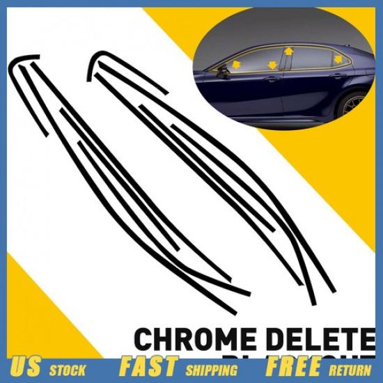 Chrome Delete Fensterzierleisten Blackout Überzug für 2018-24 Toyota Camry Glänzend Schwarz