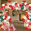 Christmas Theme Red Green Ballon Arch Kit Gold Confetti Latex Balloons Garland Xmas Candy Cane Foil Globos Home Party Decoration