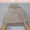 Winter Women Luxuryt Rex Rabbit Fur Hat With Fox Fur Pompoms Natural Warm Fur Hats Girls Knitted Fluffy Real Rex Rabbit Fur Caps