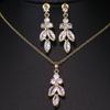 Emmaya Fasion Drop Design Cubic Zircon Stud Earring NeckalceLuxury Gift for Women Pendant Jewelry Set Party Gift