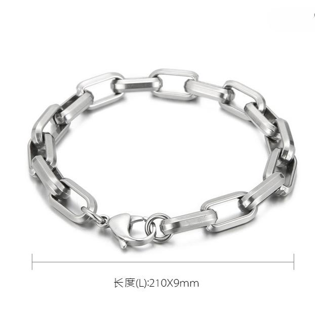 Fashion Mens Simple Stainless Steel Chain Bracelets for Men Unisex Wrist Jewelry Gifts Punk Metal Hip Hop Couple Jewelry