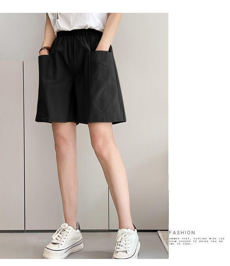 2026 Women's Summer Cotton Wide-Leg Cargo Shorts - Casual, Loose, Versatile Sports Pants