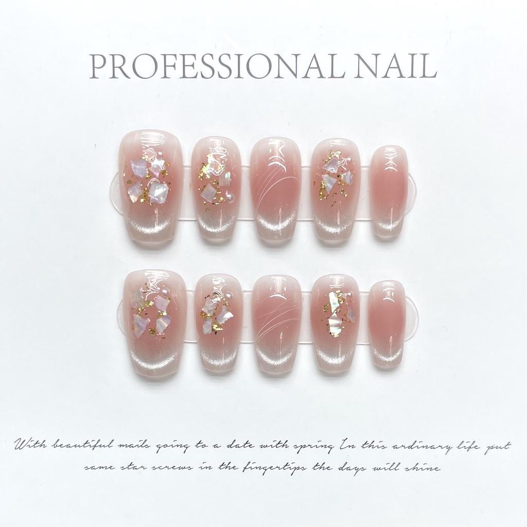 

Womens Skin Ice Cat Eye Shell Gold Leaf Pearl Blush Nail Art Handicraft Sticker Xs S M Sizes L M