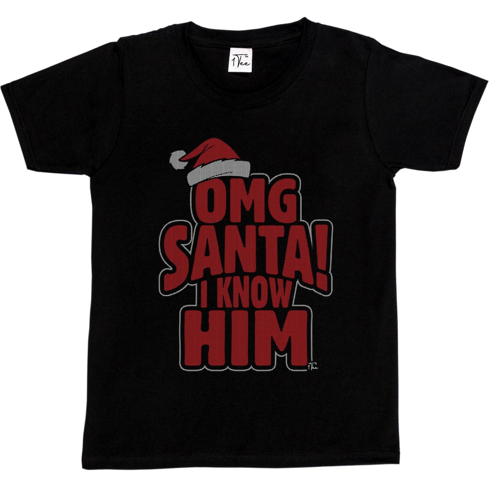 1Tee Kids Boys OMG Santa I Know Him Elf T-Shirt XXL