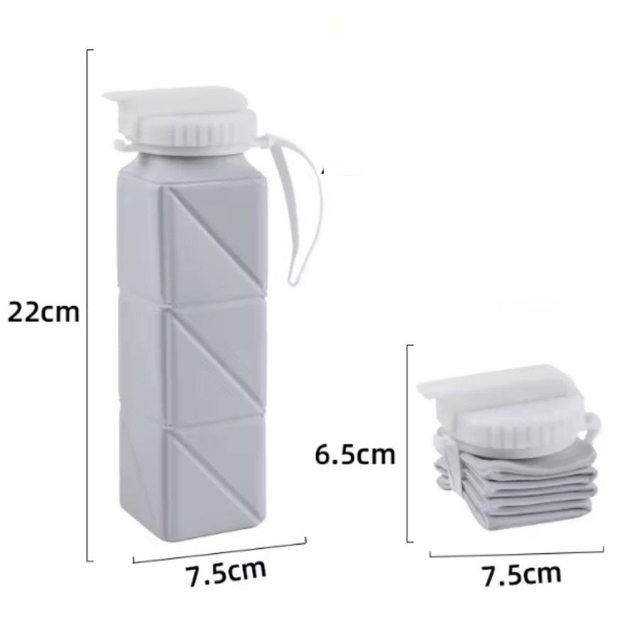 620ml Foldableable Water Bottle Cup with Straw Lid, Leak-Proof Bpa, Free Silicone Foldableable Water Bottle, Suitable for Travel, Gym, Camping, Sports