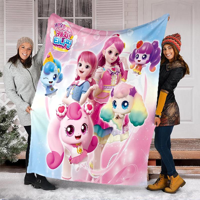 Twinkle Catch Teenieping Theme Printed Blanket - Perfect for Couch, Bed, Travel & Outdoor Use | Machine Washable, Cozy & Durable.