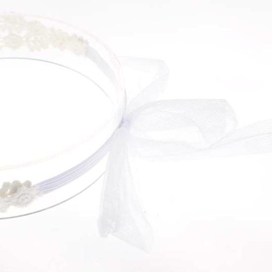 Baby-Haarband für Neugeborene, bequeme Schleifen, Taufe, Kleinkind, elastisches Spitzen-Stirnband für Baby