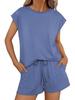 2026 European & American Women's Casual Two-Piece Set: Round Neck, Loose Short Sleeve, Japanese-Korean Style