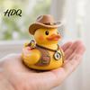 Fun Animal Ornament Yellow Duck with Mountaineering Gear Outdoor Explorer Theme Decorative Novelty Gift Figurine Synthetic Resin Statue for Desktop