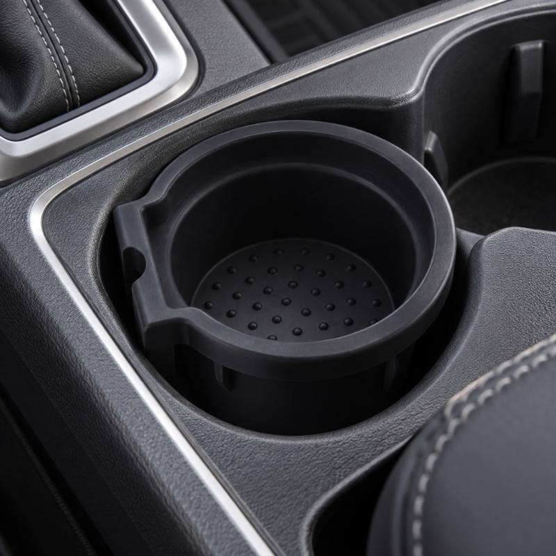 Embedded Center Console Cup Holder Replacement for 2005-2019 with Cylindrical Black Cup Well, Visible Mounting Section, and References 96975-EA000 and