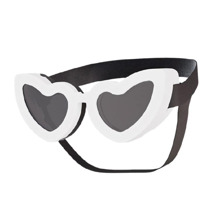 

Pet Sunglasses Heart Pattern Comfortable Wear Perfect For Sunny And Travel белый
