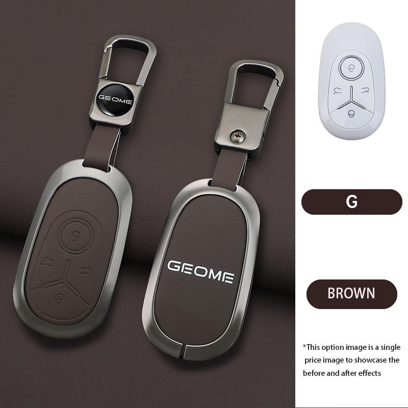 

Zinc Alloy Leather Car Key Case Cover Shell Fob For Geely Geome Galaxy Light Star Wishes Exploration Youth Version