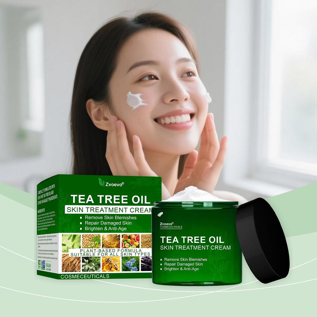Tea Tree Oil Repair Cream Hydrating Anti-Dryness Soothing Redness Barrier Protection Brightening Refreshing Moisturizing Cream