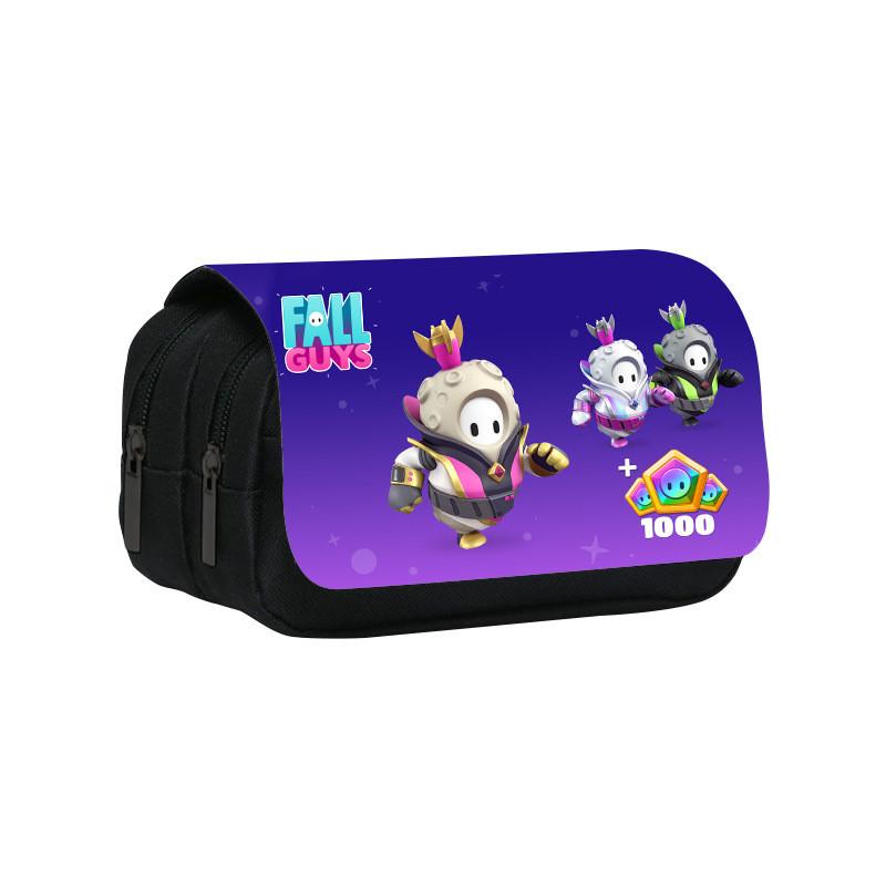 Fall Guys Pencil Case Double Layer Cartoon Stationery Bag For Students And Kids