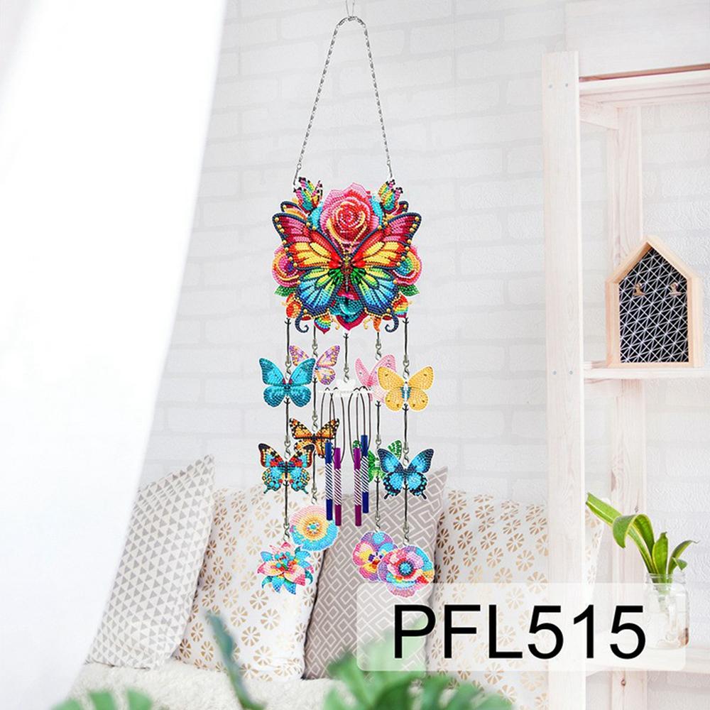 DIY Rhinestone Painting Wind Chime Kit Handmade Hanging Ornament Dreamcatcher 3D Decorative Wall Art for Home