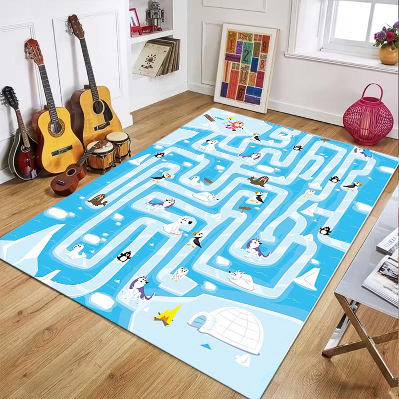 

Map Track Floor Mat Children s Room Bedroom Doormat Children s Game Climbing Mat Living Room Entrance Decoration Rug 40X60cm