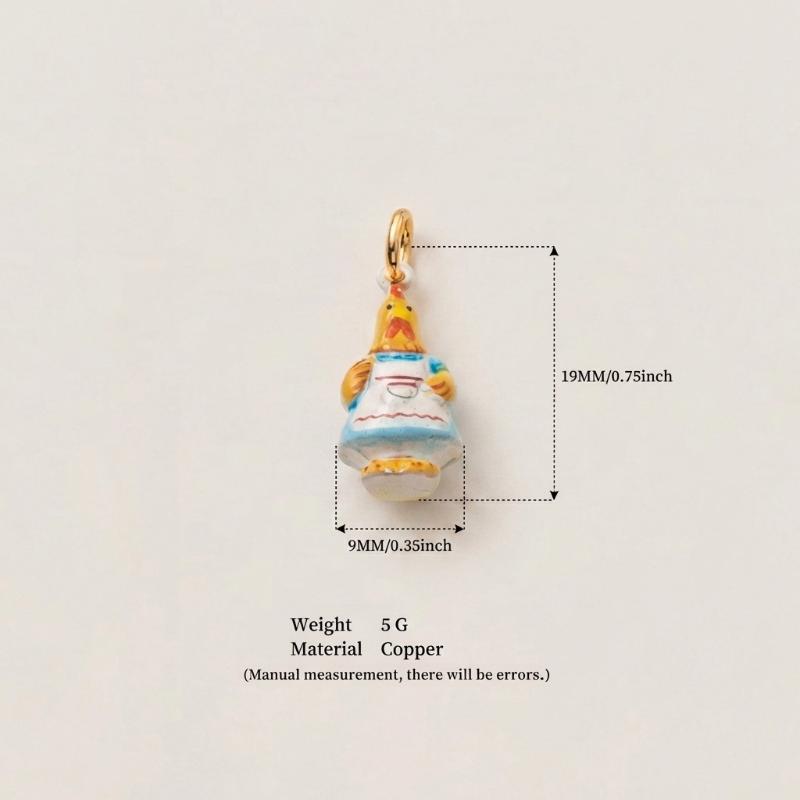 Pingente Charme Figura Animal Rococo de Cobre Banhado a Ouro Charms Fofos Retrô Para Mulheres Acessórios de Pulseira Colar Artesanato DIY