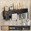 Modern No-Drill Wall-Mounted Kitchen Knife and Utensil Storage Rack