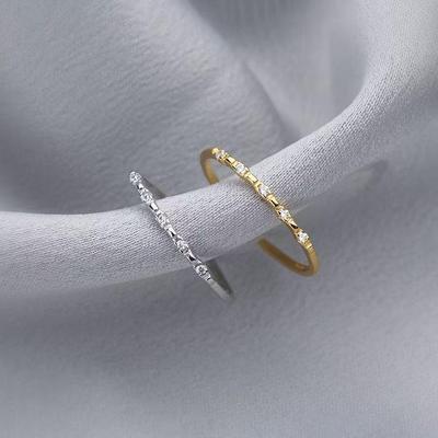 Women's Diamond-Studded Minimalist Open Ring - Elegant, Trendy, Cold Style Fashion for Index Finger