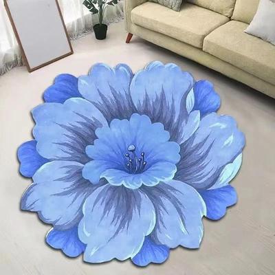 Blumenförmige Fußmatte Wohnzimmer Schmutzabweisend Verschleißfest Leicht zu Reinigen Fußmatte Schlafzimmer Bettvorleger