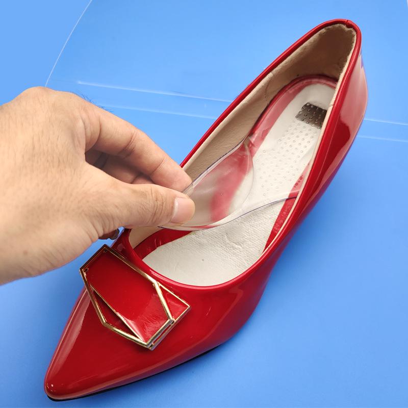 Transparent Arch Support Pads: PU Half-Size, Invisible Flat Feet Relief, Shock Absorption, Heel Massage for Pain Prevention.