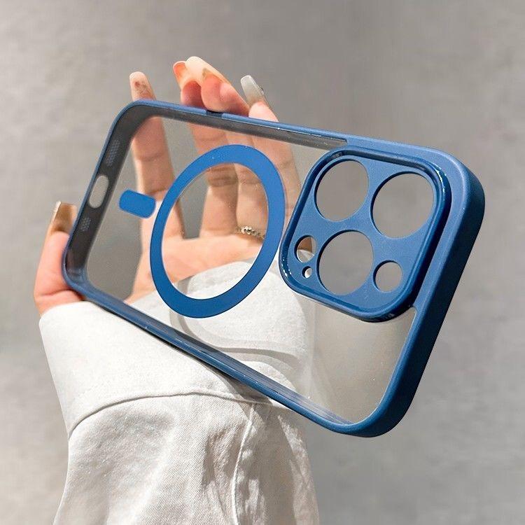 Luxury Wireless Charge Magsafe Transparent Phone Case For iPhone 11 12 13 14 15 Pro Max Plus Clear Magnetic Bumper Cases Cover