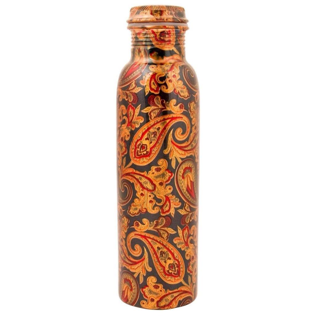 Copper Water Bottle with Ayurvedic Health Benefits and Doctor Suggested Digital Printed Copper Bottle Leak Proof, Jointless 1000ml