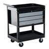 Professional Workshop Trolley Tool Chest Cabinet in Sheet Metal, Black, 68 x 46 x 88cm